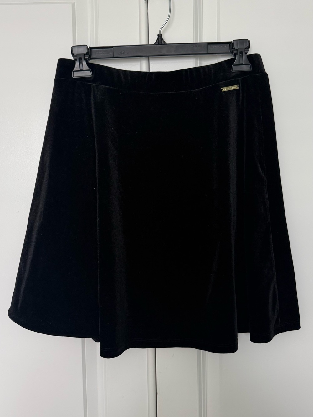 Michael Kors Black Velvet A-Line Skirt